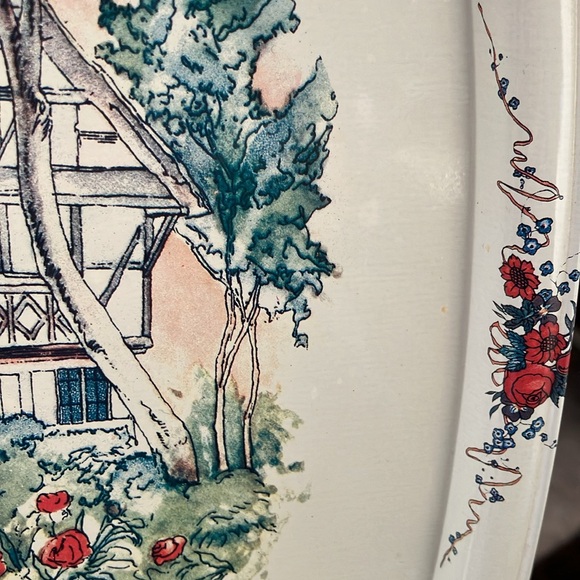 VINTAGE MASSILLY FRANCE OBERNAI SARREGUEMINES M LARRY METAL TRAY 12x9.5 - Picture 8 of 16